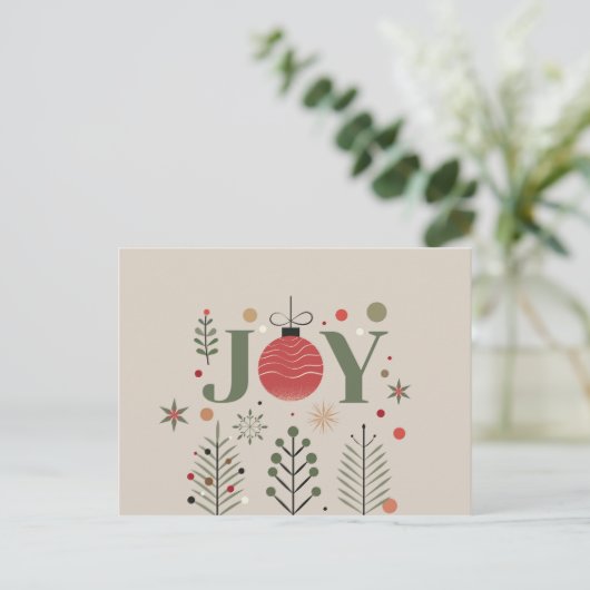 Elegant Joy Christmas Greeting Briefkaart (Staand voorkant)