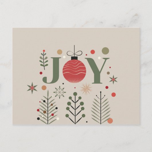 Elegant Joy Christmas Greeting Briefkaart (Voorkant)