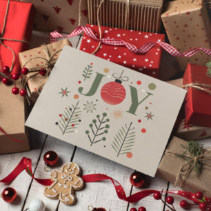 Elegant Joy Christmas Greeting Briefkaart