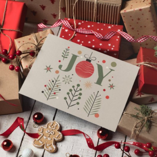 Elegant Joy Christmas Greeting Briefkaart