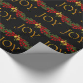 Elegant Joy Christmas Wrapping Paper Cadeaupapier (Hoek)
