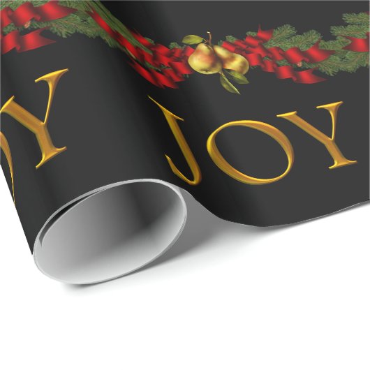 Elegant Joy Christmas Wrapping Paper Cadeaupapier (Rol Hoek)