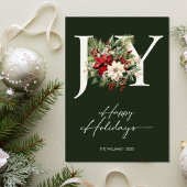 Elegant Joy Christmas Wreath Foto Feestdagenkaart