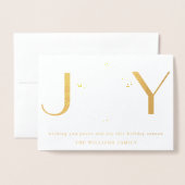 Elegant "JOY" echte foil Holiday Folcard Folie Kaarten (Voorkant met envelop)