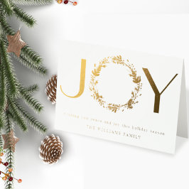 Elegant "JOY" echte foil Holiday Folcard Folie Kaarten