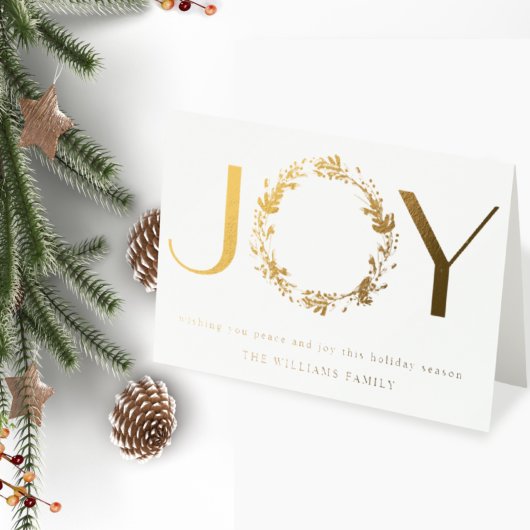 Elegant "JOY" echte foil Holiday Folcard Folie Kaarten