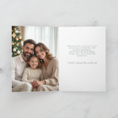 Elegant JOY Forest Green Gevouwen Foto Kerstmis Feestdagen Kaart (Binnen)