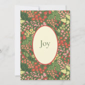 Elegant JOY Holiday Flat Card – Custom Message Feestdagenkaart (Voorkant)