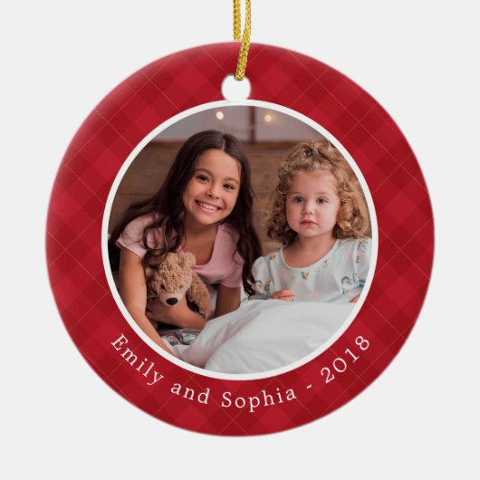 Elegant Joy Holiday Foto Ornament (Voorkant)