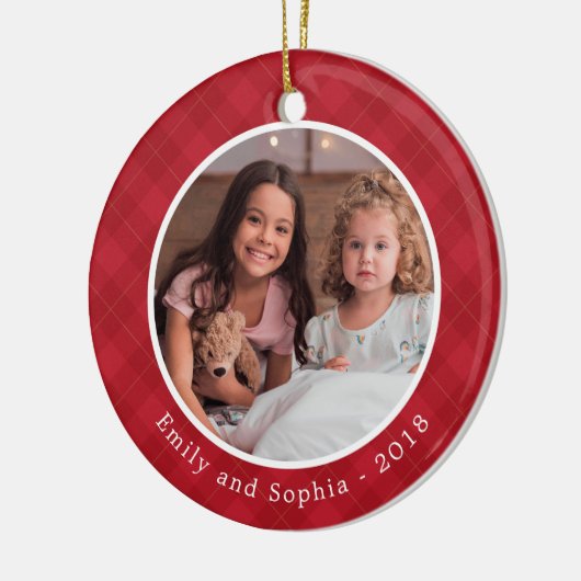 Elegant Joy Holiday Foto Ornament (Links)