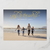 Elegant Joy | Horizontale foto Folie Feestdagenkaart (Voorkant)