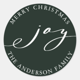 Elegant Joy Kerstmis | Vakantiegroen Ronde Sticker