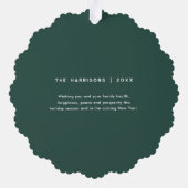 Elegant JOY | Kerstvakantie foto Ornament Kaart (Achterkant)