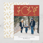 Elegant Joy Photo Holiday Card Feestdagenkaart (Voorkant / Achterkant)
