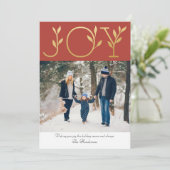 Elegant Joy Photo Holiday Card Feestdagenkaart (Staand voorkant)