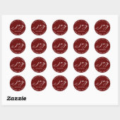 Elegant Joy Red en White-kerstretour-adres Ronde Sticker (Vel)