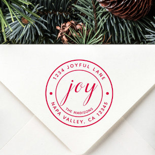 Elegant Joy Round Return-adres Rubberstempel