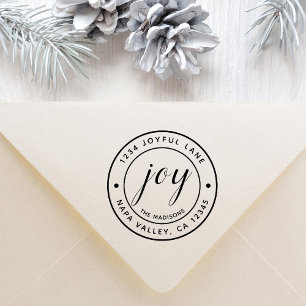 Elegant Joy Round Return-adres Zelfinktende Stempel