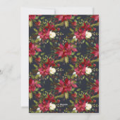 Elegant Joy Script Poinsettia Kerstmis, volledige Feestdagenkaart (Achterkant)