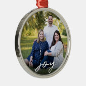Elegant Joy-serie Foto met Kerstmis Metalen Ornament (Rechts)
