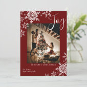 Elegant Joy Snowflakes Pset Season's Greetings Ho Feestdagenkaart (Staand voorkant)