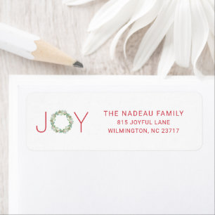 Elegant Joy Wreats-adres voor kerstmis Etiket