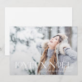 Elegant Joyeux Noel | Een kerstfoto Feestdagenkaart (Voorkant / Achterkant)