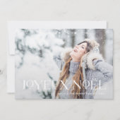 Elegant Joyeux Noel | Kerstkaart met één foto (Voorkant)