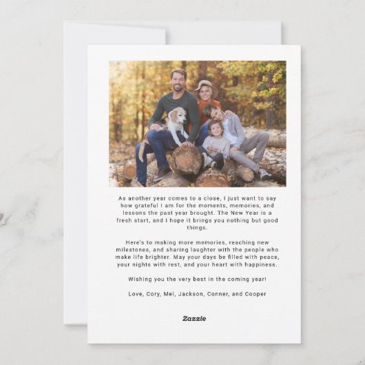 Elegant Joyful Calligraphy Photo White Feestdagenkaart (Achterkant)