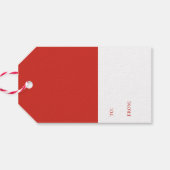 Elegant Joyful Festive Red Script Holiday Cadeaulabel (Achterkant Horizontaal)