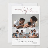 Elegant Joyful Holiday Seasons 3 Foto Feestdagenkaart (Voorkant)