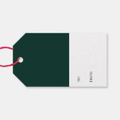 Elegant Joyful Hunter Green Script Holiday Cadeaulabel (Achterkant Horizontaal)