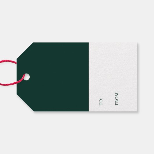 Elegant Joyful Hunter Green Script Holiday Cadeaulabel (Achterkant Horizontaal)