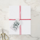 Elegant Joyful Hunter Green Script Holiday Cadeaulabel (Met Touw)