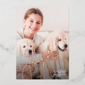 Elegant Joyful-kerstfoto Folie Feestdagenkaart (Voorkant)