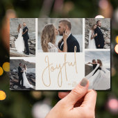 Elegant JOYFUL Multi-Photo Kerstmis Feestdagenkaart