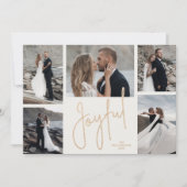 Elegant JOYFUL Multi-Photo Kerstmis Feestdagenkaart (Voorkant)