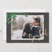 Elegant Joyful op Black Kerstfoto Feestdagenkaart (Voorkant)