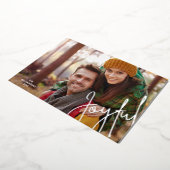 Elegant Joyful Silver Foil Holiday Kaart (Gedraaid)