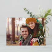 Elegant Joyful Silver Foil Holiday Kaart (Staand Voorkant)