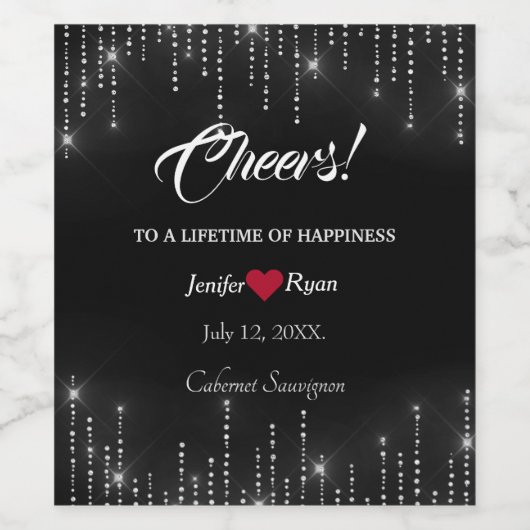 Elegant Jubilea wijnlabel Wijn Etiket (Enkel label)