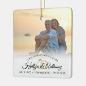 Elegant Jubileum 2 Fotokalligrafie Keramisch Ornament (Links)