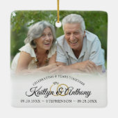 Elegant Jubileum 2 Fotokalligrafie Keramisch Ornament (Achterkant)