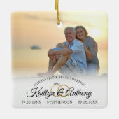 Elegant Jubileum 2 Fotokalligrafie Keramisch Ornament (Voorkant)