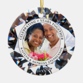 Elegant Jubileum elk jaar 2 Foto's Diamond Keramisch Ornament (Voorkant)
