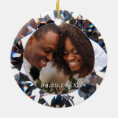 Elegant Jubileum elk jaar 2 Foto's Diamond Keramisch Ornament (Achterkant)