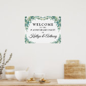 Elegant Jubileum Eucalyptus Welkom Poster (Keuken)