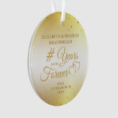 Elegant Jubileum Gold YEARS IN FOREVÉ Foto Ornament (voorkant)
