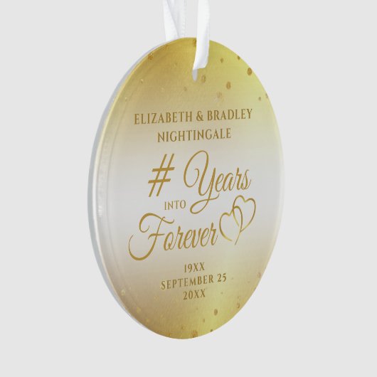 Elegant Jubileum Gold YEARS IN FOREVÉ Foto Ornament (voorkant)