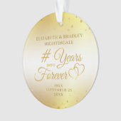 Elegant Jubileum Gold YEARS IN FOREVÉ Foto Ornament (voorkant)